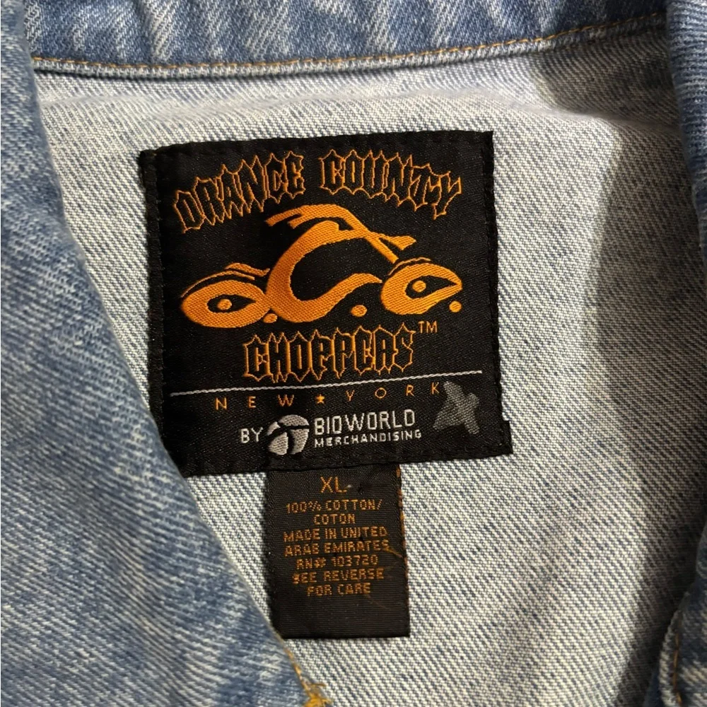 Orange County Choppers Denim Vest Cutoff — XL (Oversized) Vintage